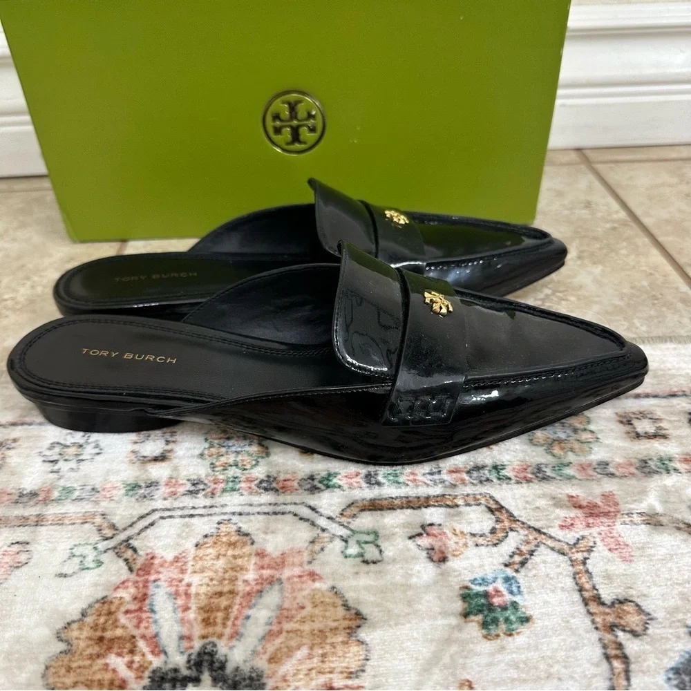 New Tory Burch patent leather Pointed Toe Mule shoes size 7.5